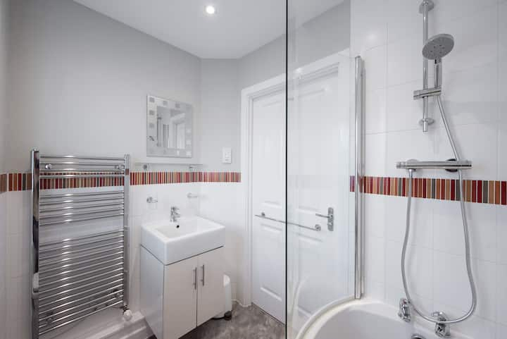 bathroom with glass door